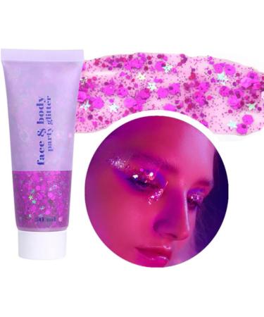 Holographic Purple Body Glitter Gel - Long Lasting Chunky Sequins for Singer Concerts & Festivals - 52g - Buy Online on SooperMarket.com