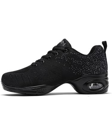 Buy Jazz Shoes for Women - Lace Up Dance Sneakers with Split Sole & Air Cushion - Modern Platform Shoes - Size 37 EU - Black - Buy Online on SooperMarket.com