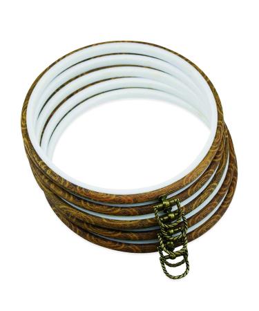 8 inch Round Embroidery Hoops -guofa 5 Pieces Display Cross Stitch Hoop Frame  Imitated Wood Embroidery Hoop Ring Sewing Crafts Hanging Decoration 8in-5pcs