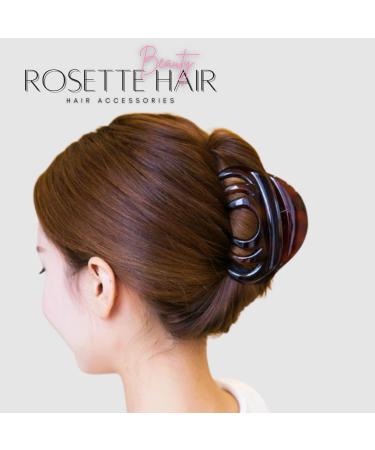 Large Chic Styling Hair Claw Clip - Organic Glass Hair Clamp for Women and Girls - Hair Barrette for Thick Hair Amber - Buy Online on SooperMarket.com