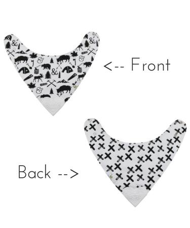 Pickle & Olive Reversible Baby Teething Bibs with Heart Shaped Teether - Monochrome (Set of 2) - Buy Online on SooperMarket.com