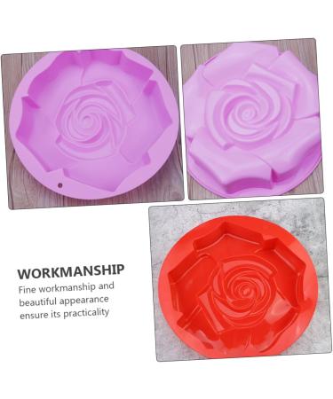 HOMSFOU 3pcs Rose Cake Mold Silicone Flower Cake Pan Homemade Soap Molds Birthday Cake Mold Silicone Muffin Cup Silicone Pie Baking Pan Baking Tiramisu Pan Mini Bread Pan Silica Gel 24X24X5CMx3pcs - Buy Online on SooperMarket.com
