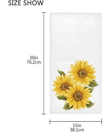 Pfrewn Vintage Sunflowers Hand Towel 16x30 - Ultra Soft & Absorbent | Small Bath & Kitchen Towel for Spring & Summer D cor - Buy Online on SooperMarket.com