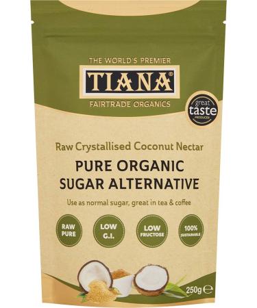 TIANA Fairtrade Organics Premium Organic Coconut Nectar Pure Sugar Alternative 250g 250 g (Pack of 1)