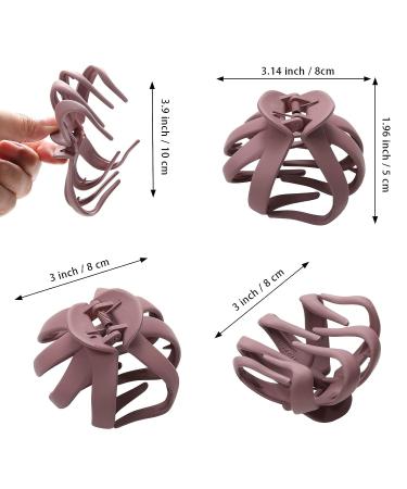 5PCS Large Octopus Hair Claw Clips - Non-slip Strong Hold Matte Clips for Thick Hair - Set of 5 in Black, Gray, Blue, Pink, Brown - 3 Inch Spider Claw Clips for Women and Girls - Buy Online on SooperMarket.com