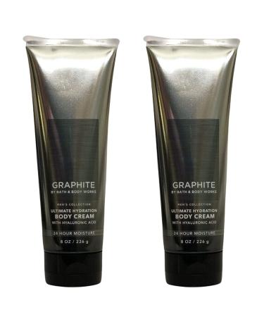 Bath and Body Works Men's Collection Ultimate Hydration Ultra Shea Body Cream 8 Oz 2 Pack (Graphite)