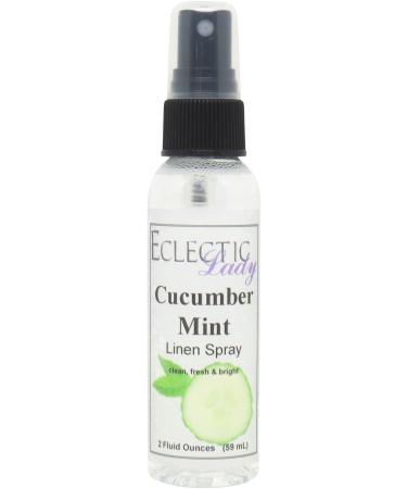 Cucumber Mint Linen Spray 2 ounces - Eclectic Lady Sheet and Linen Spray - No Artificial Colors Parabens or Preservatives - Long-Lasting Scent for Bed Fabric & Pillow 2 Fluid Ounces