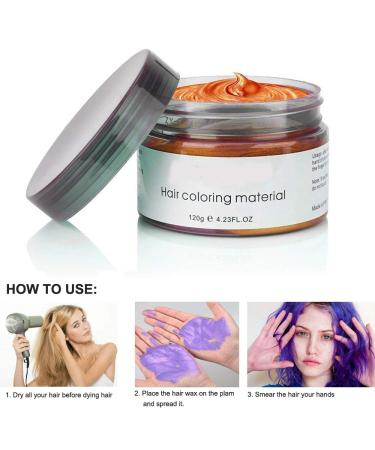 Temporary Hair Wax Color | Washable Orange Hair Styling Cream for Men & Women | Natural Ingredients 120g - Buy Online on SooperMarket.com
