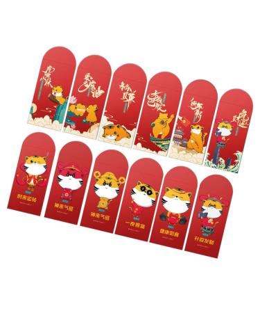 ABOOFAN 36 Sets Red Envelope Gift Cards Envelopes Chinese Ampao Money Bag Lucky Money Pockets Gift Money Envelopes Asian Decor 2022 Spring Festival Red Packets Chinese Style Paper Currency