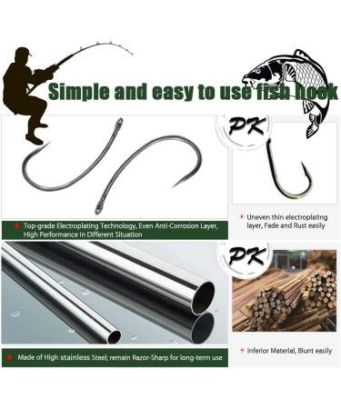Shop GZLCEU 18-Piece Stainless Steel Fishing Hooks - Handmade Carp Accessories with Braided Cord - Buy Online on SooperMarket.com