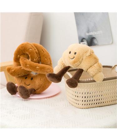 Cute 9 Croissant Plush Toy - Soft Weighted Stuffed Animal for Kids Birthday-Gifts - Buy Online on SooperMarket.com