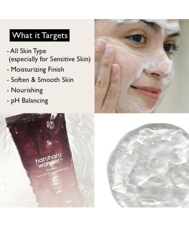 HARUHARU Wonder Black Rice Triple AHA Cleansing Gel - Hydrating Gentle Exfoliating Vegan - 3.38 fl oz - Ideal for Travel - Buy Online on SooperMarket.com