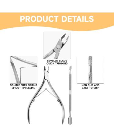 Airfish Stainless Steel Cuticle Pushers Cuticle Nippers Set Professional Cuticle Trimmer Perfect Nail Care Tool(Silver) - Buy Online on SooperMarket.com