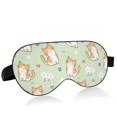 Haskirky Light Blocking Eye Mask Breathable and Adjustable Adult Men and Women Travel on Business Trips Yoga Meditation Light Smooth Comfortable Eye Mask Office Deep Sleep Goodies Cartoon Cats