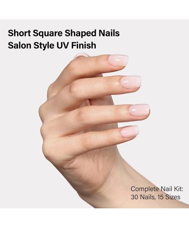 AILLSA Press On Nails Short - Glue On Fake Nails 37-Piece Set - Jade White - Buy Online on SooperMarket.com