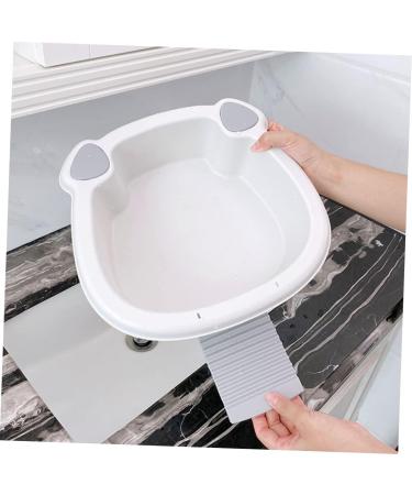 1 Set wash basin Clothes Hand Wash Board laundry bucket washing up basin underwear child pan Grey 30x29cm - Buy Online on SooperMarket.com