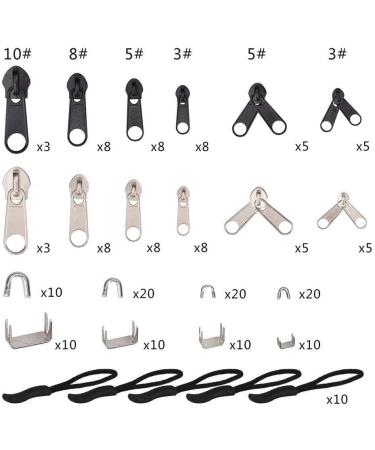 197 Pcs Zipper Repair Kit with Pliers | Replacement for Sleeping Bags, Jackets, Tents, Luggage & Backpacks - Buy Online on SooperMarket.com