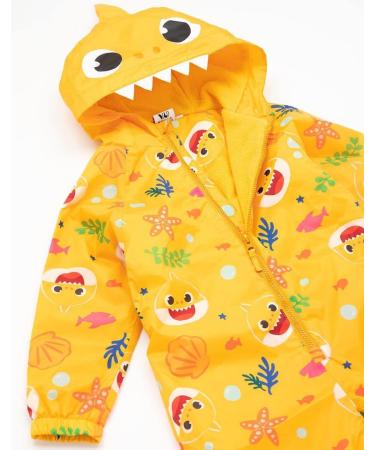 Baby Shark Kids Puddle Suit - Yellow All In One Rain Coat | Shark Family Song Print | Long Sleeve Walking Jacket for Boys & Girls 2-3 Years - Buy Online on SooperMarket.com