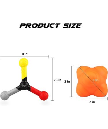 Agility Training Equipment for Basketball, Soccer & Baseball - Reaction Ball Set in Black and Orange - Buy Online on SooperMarket.com