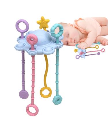 Spinner sensor toys for toddlers travel-pull string activity toys for babies |Interactive child -friendly nativity toy |Toys for early development and blue