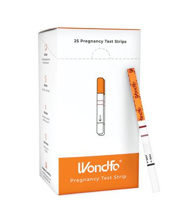 Wondfo Pregnancy Test Strips - 25 Pack Early Result Pregnancy Test Highly Sensitive Fast Home Self-checking Kit Clear HCG Test Results Test De Grossesse 25 Hcg