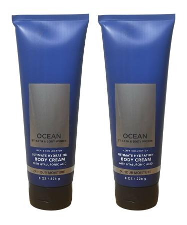 Bath and Body Works Ocean 2 Pack Men's Collection Ultimate Hydration Ultra Shea Body Cream 8 Oz (Ocean)