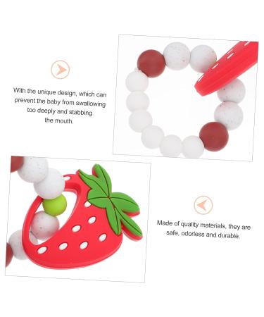 KESYOO 2 Pcs Baby Silicone Slap Bracelet Set - Baby Cartoon Toy Molar Bracelet - Strawberry & Fruit Molar Toy - Chewable & Colorful - Redx2pcs - Buy Online on SooperMarket.com