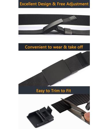 LionVII Men's Casual Elastic Work Belt - Adjustable Web Waist Strap, Metal Buckle, Easy Trim - Gray - Fits 27-46 Waist - Buy Online on SooperMarket.com