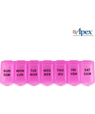 Apex 7 Day Bubble Lok Weekly Pill Organizer Weekly Pill Organizer Daily Easy-Open See-Through Lids Organize Medication or Vitamins Berry - Buy Online on SooperMarket.com