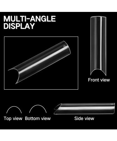 Ranrose 100PCS Extra Long 2XL C Curve Nail Tips - Clear Half Cover False Nails with Box - Buy Online on SooperMarket.com