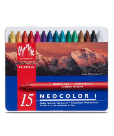Neocolor I Water-Resistant Wax Pastels  15 Colors