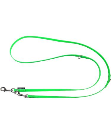 Biothane Dog Leash for Small & Large Dogs | Adjustable 2m to 5m | Durable Neon Green with Silver Hook - Buy Online on SooperMarket.com