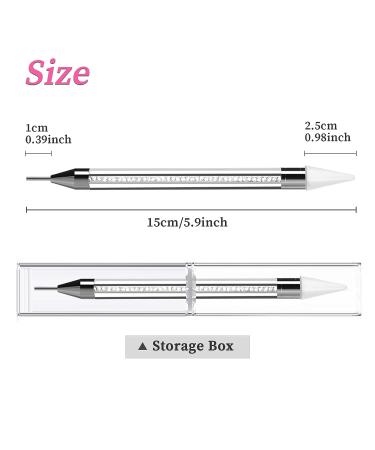 Sularpek Nail Rhinestone Picker Set - Dual-End Rhinestone Pickup Tool and Wax Pencil for DIY Nail Art Crafts (White Pink) - Buy Online on SooperMarket.com