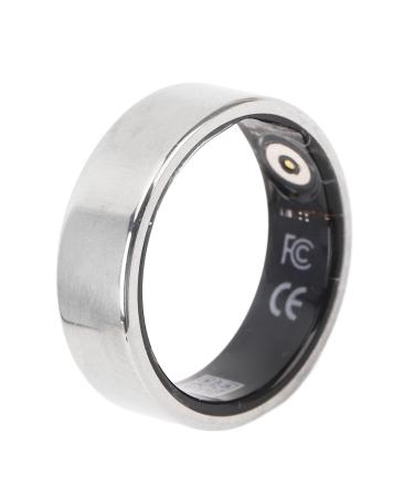 Smart Ring Tracker Silver Stainless Steel Zirconia Ceramic Fitness Ring for Sports or Daily Use (21) 21 21