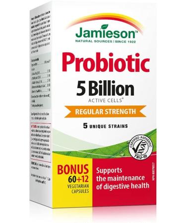 Jamieson Probiotics 5 Billion Active Cells - Regular Strength & Omega-3 Select 1 000 mg 5 Billion+ Omega-3 200 Count (Pack of 1) - Buy Online on SooperMarket.com