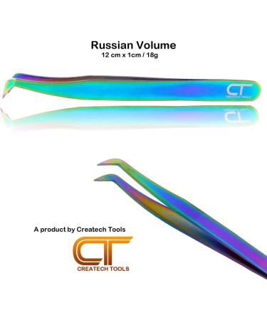 Rainbow Stainless Steel Lash Tweezers Set for Eyelash Extensions - Straight & Curved - Ideal for Individual, Russian Volume & Isolation - 4 PCs Set - Buy Online on SooperMarket.com