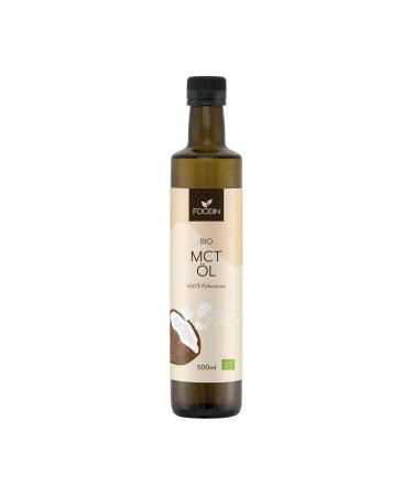 Foodin organic MCT oil made of 100% coconut oil medium -chain triglycerides (MCT) Oil made from produced coconut 100% gluten -free and vegan 500 ml ideal for ketogenic diet