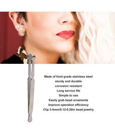 Stainless Steel Pearl Ball Tweezers - 117mm Holder for Piercing & Food Quality Gear | Perfect for 3-5mm Ornaments - Buy Online on SooperMarket.com