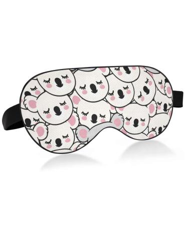 Haskirky Light Blocking Eye Mask Breathable and Adjustable Adult Men and Women Travel on Business Trips Yoga Meditation Light Smooth Comfortable Eye Mask Office Deep Sleep Goodies Cartoon White and