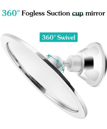 Fogless Shower Mirror with 360 Rotation Suction Cup | Fog-Free Bathroom Makeup/Shave Mirror with Holder | Adjustable Arm, Shatterproof & Rust-Resistant - Buy Online on SooperMarket.com