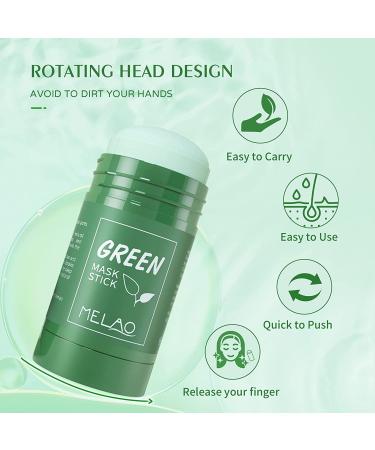 Green Tea Mask Stick for Face - Blackhead Remover with Green Tea Extract - Deep Pore Cleansing & Moisturizing Green Clay Mask - Purifying Formula for All Skin Types - Men and Women - Buy Online on SooperMarket.com