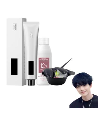 Dyemiss Color Shampoo Dyemiss Hair Coloring Shampoo No Bleaching Hair Nourishing Coloring Hair Dye Dyemiss Hair Dye Diy Fashion Hair Dye for Men and Wome (Color : Blue and black)