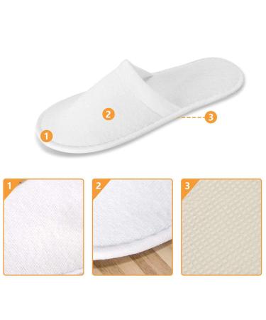 24 Pairs Cotton Velvet Closed Toe Spa Slippers - Disposable, Fit for US Men Size 10 and Women Size 11 - Perfect for Hotels, Homes, and Guests - Buy Online on SooperMarket.com
