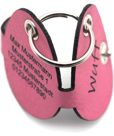 Personalized Copter Farm Dog Brand Bag - Engraved Pink Oval Leather Collar | Art & Real Leather | Custom Dog Tags - Buy Online on SooperMarket.com