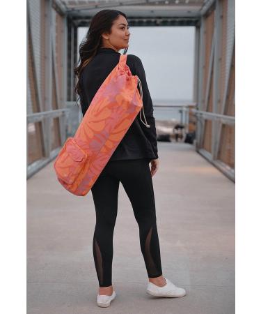 Open Road Goods Organic Yoga Mat Bag | Eco-Friendly Carrier for Extra Wide Mats | Adjustable Carry Strap, Pockets | GOTS Certified 100% Cotton Canvas | Men & Women | Pink Floral - Buy Online on SooperMarket.com