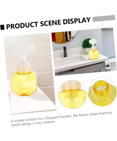 Fomiyes 4-Piece Flower Bubble Bottle Set | Mini Plastic Containers & Foam Soap Dispenser | Transparent 9.7x9.7x16.3cm - Ideal for Home & Travel - Buy Online on SooperMarket.com