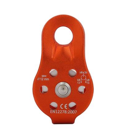 Jadeshay Rieme disc wheel 26kn climbing roller Aluminum alloy high-performance linen strap block for 12 mm rope climbing (orange)