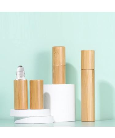Zeoabsy 3-Piece 5ml Clear Glass Bottles Set - Bamboo Roll-On with Stainless Steel Scooters Funnel & Opener for Essential Oils & Aromatherapy - Buy Online on SooperMarket.com