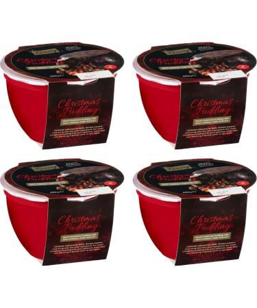 Pack Of 4 - Winters Christmas Pudding - Home Baking Christmas Pudding Treats - Delicious And Moist Filled With Juicy Sultanas Cider And Rum - Christmas Isn't Complete Without Winter Pudding
