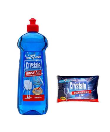 Crystale: Dishwasher Rinse Aid - 500ml & Dishwasher Salt - 2kg (Set of 2)